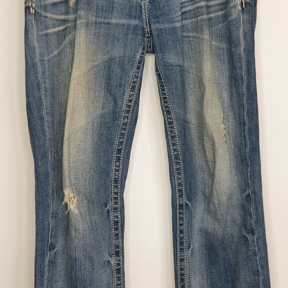 Miss Me Womens Distressed Boyfriend Capri Jeans Cropped Bling Size 28 JPB5014 - Picture 2 of 12